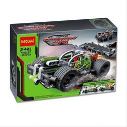 Конструктор Decool 3421 Зеленый гоночный автомобиль