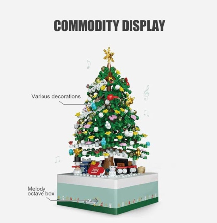 Конструктор Loz 1237 - Новогодняя ёлка 2 в 1 со звуком