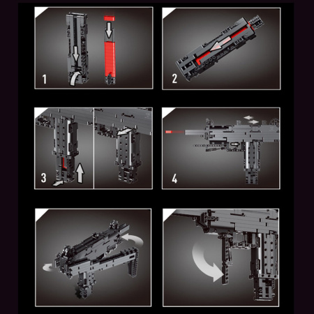 Конструктор Mould King 14006 Пистолет-пулемет Мини Узи