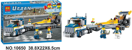 Конструктор Bela 10650 Грузовик для перевозки драгстера