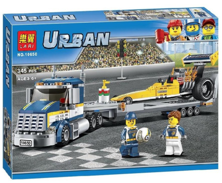 Конструктор Bela 10650 Грузовик для перевозки драгстера